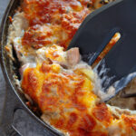 Skillet Ham and Mushroom Bread Casserole