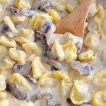 One Pan Creamy Garlic Mushroom Tortellini